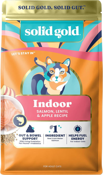 Solid Gold High Protein Dry Cat Food - Grain Free & Gluten Free Chicken Cat Dry Food W/Probiotics for Gut Health & Digestion - High Fiber & Omega 3 - Low Carb Superfood Kibble for Cats All Ages -12LB15