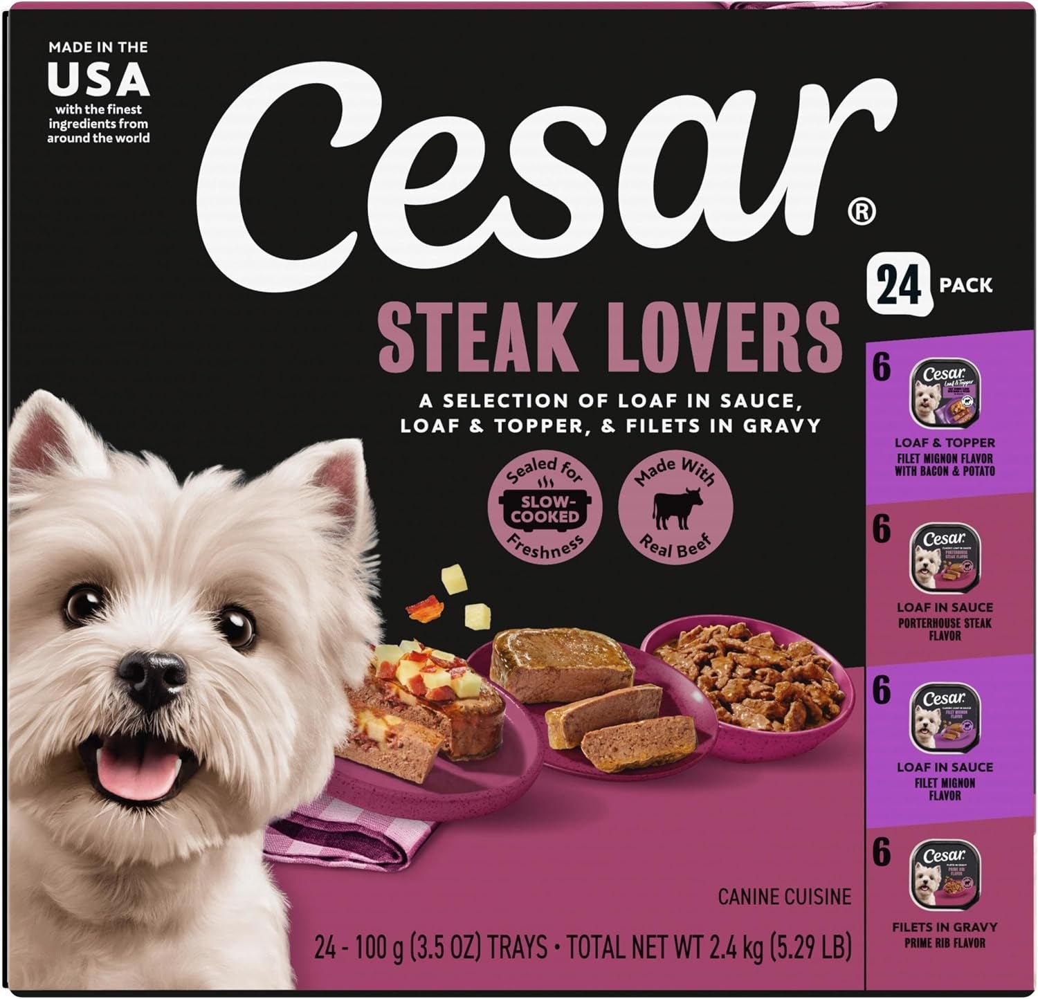 cesar-wet-dog-food-steak-lovers-variety-pack-3-5-oz-36-count-real-meat-1-ingredient-easy-peel-trays-100-complete-balanced-no-fillers-no-added-sugar-no-artificial-flavors