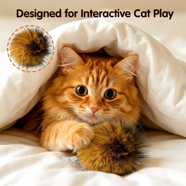 Cat Toy Faux Rabbit Fur Ball,2026 New Soft Rabbit Fur Catnip Balls,Fluffy Catnip Toy for Indoor Cats,Washable & Fun to Chase for Exercise and Bonding (Ball/3Pcs)4