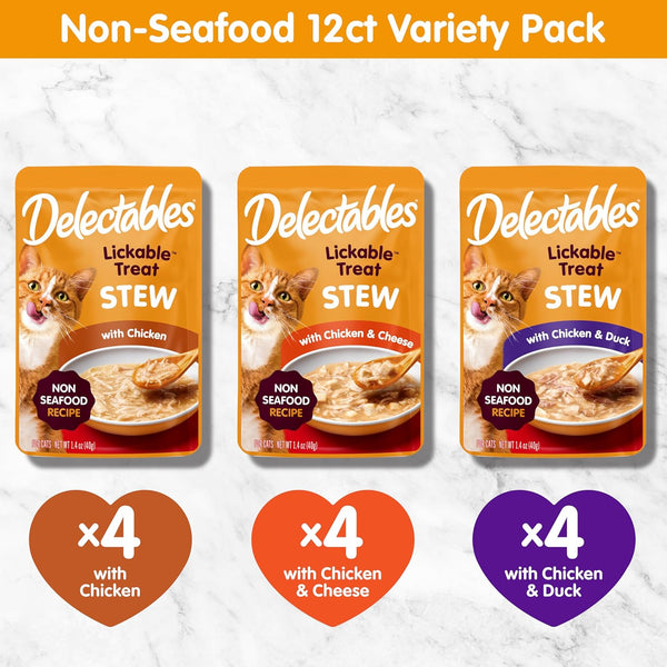 Delectables Non-Seafood Stew Lickable Wet Cat Treats, Variety Pack, 1.4 Ounce (Pack of 12)6