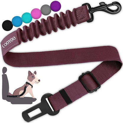 COOYOO Dog Seat Belt, Durability Retractable Dog Car Harness Adjustable Dog Seat Belt for Vehicle Nylon Pet Safety Seat Belts Heavy Duty & Elastic (1 Pack Black)22