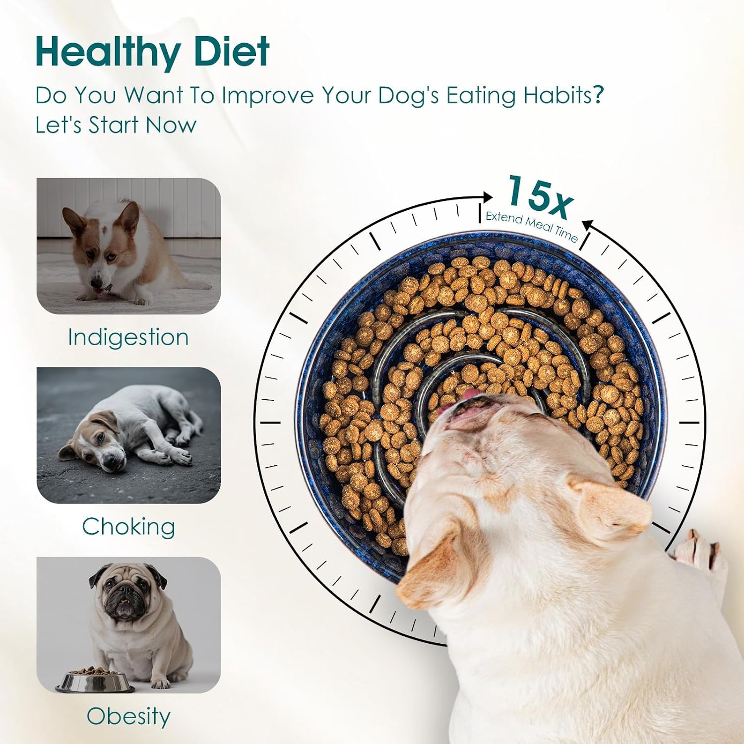 vancasso-slow-feeder-dog-bowl-0-6-cups-ceramic-dog-food-dish-for-fast-eaters-small-breed-puzzle-bowl-for-small-dogs-and-cats-blue