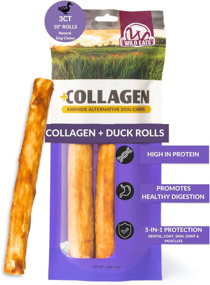 Wild Eats Real Duck Collagen Bully Sticks for Dogs, 25 Pack, Rawhide Free | No Hide Chew Treat Made without Grain, 5 Inch Size, High Protein, Satisfies Natural Gnawing Urges, Suits All Breeds29
