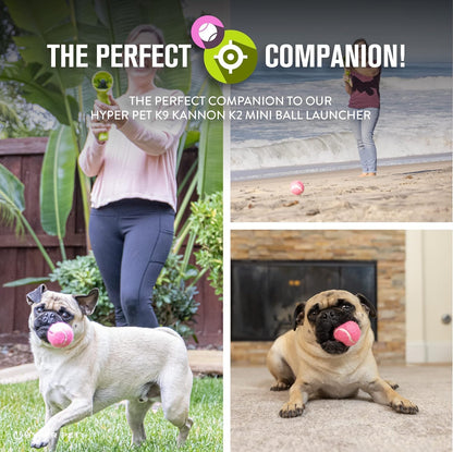 Hyper Pet Mini Extra Small Tennis Balls for Dogs, 1.75 Inch, 4 Pack, Pink | Safe Interactive Playthings for Exercise and Training, Works with the K9 Kannon Launcher, Keeps Little Pups Active Daily3