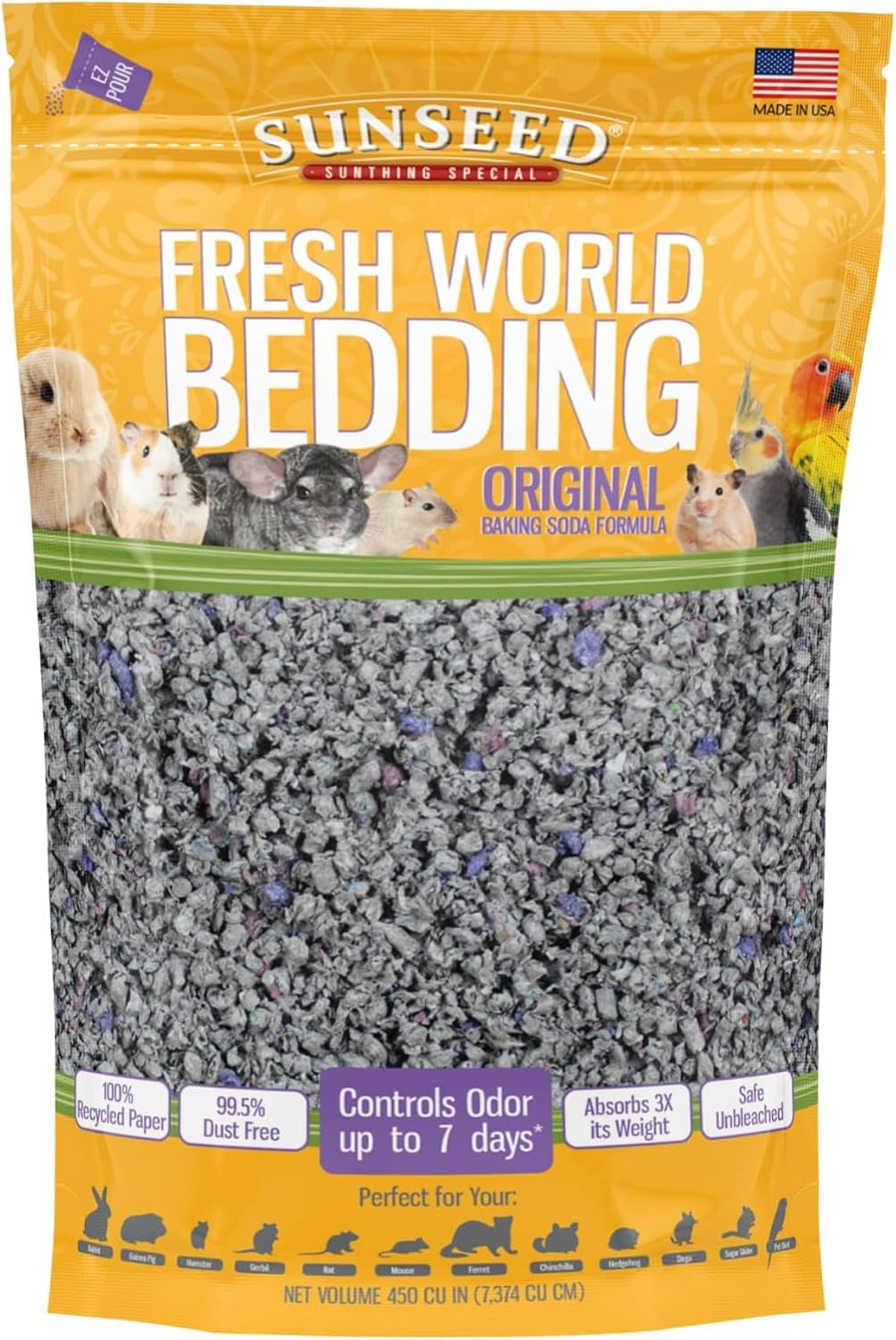 sunseed-18220-fresh-world-bedding-for-small-animals-original-gray-450-cubic-inch