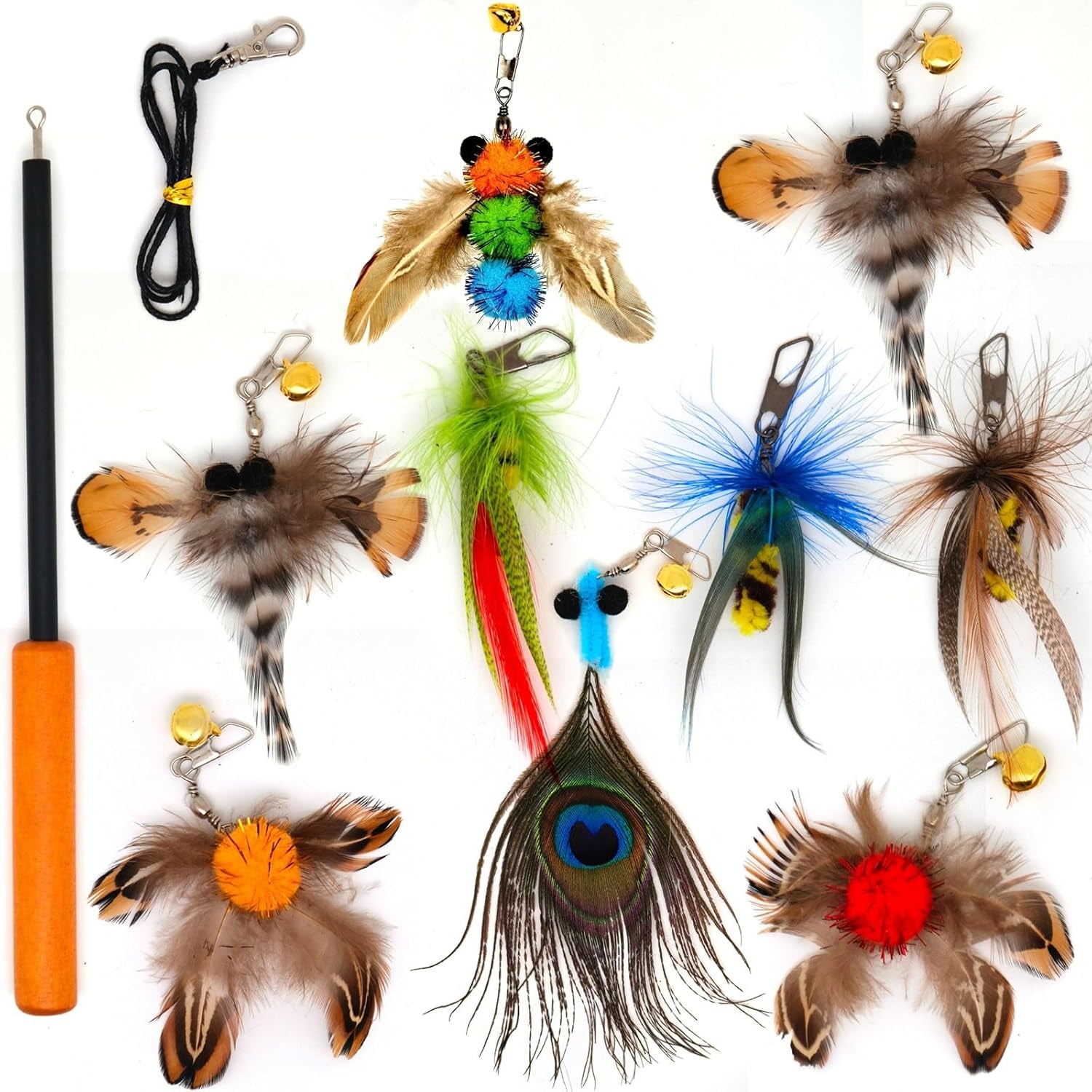 miwoowim-2pcs-retractable-cat-teaser-wands-9pcs-feather-refills-toy-set-dual-size-telescopic-rods-50-38-da-bird-feather-attachments-with-bells-replacement-interactive-fishing-pole-toys