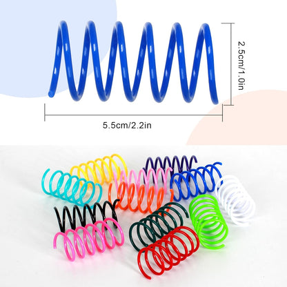 60 PCS 12 Colors Cat Spring Toys, Cat Spiral Springs for Indoor Cats | Kittens Toys Plastic Coil for Swatting, Biting, Hunting2