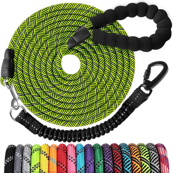 Long Dog Leash 15 FT: Heavy Duty Rope Leashes for Dogs Training with Swivel Lockable Hook Reflective Threads Bungee and Padded Handle - Dog Lead for Large Small Medium Dogs outside Walking Hiking42