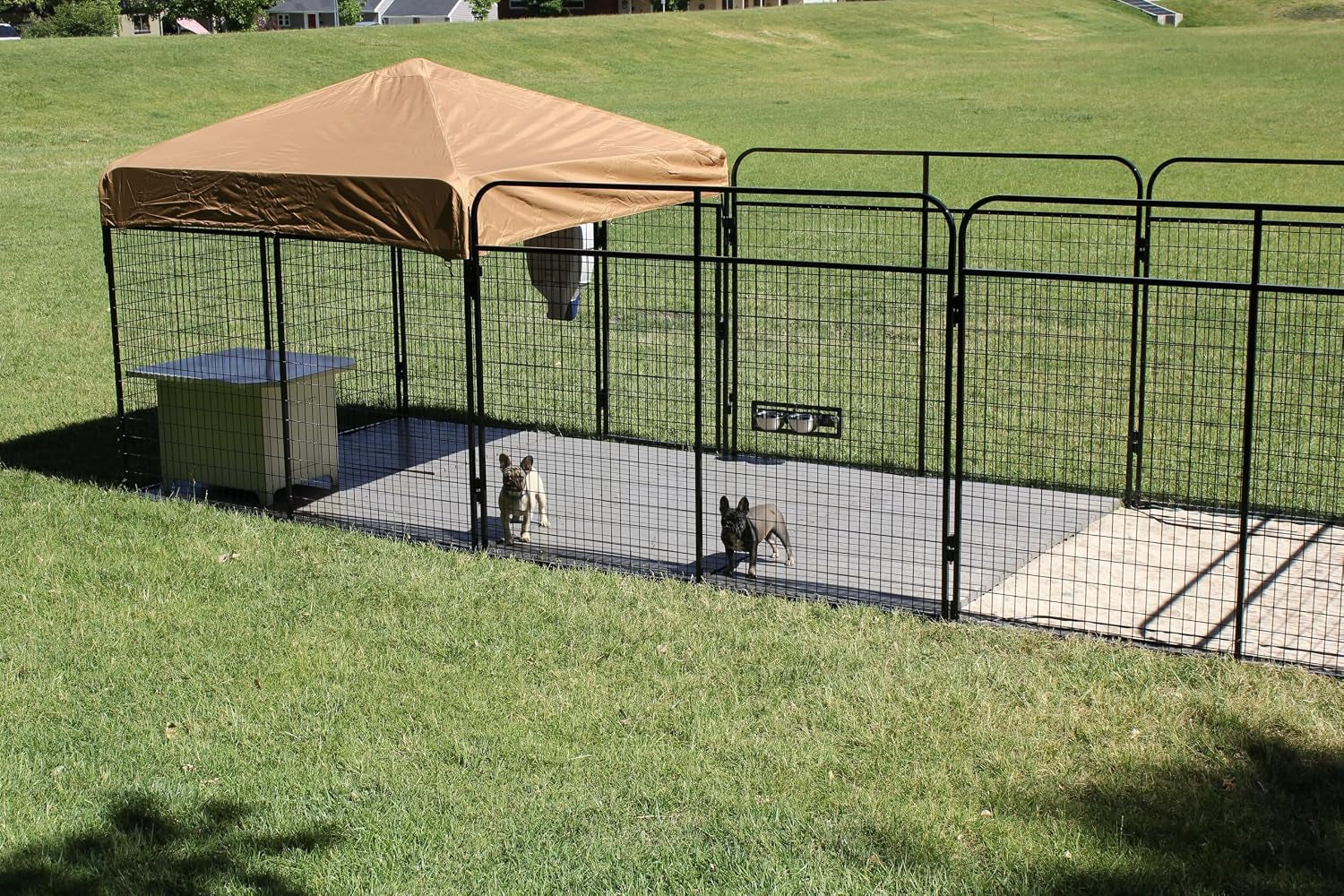 dog-feeding-watering-swivel-bowl-bracket-metal-bowls