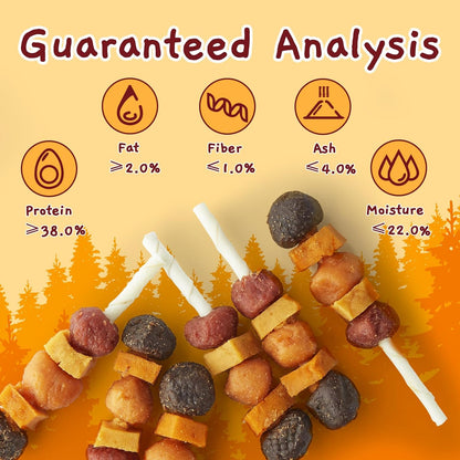Jungle Calling Multi-Flavor Dog Kabob Treats, Edible Rawhide Stick, 10.6 Oz | Premium Snacks for Medium & Large Dogs, Made with Chicken, Duck, Beef, Sweet Potato and Pumpkin, Perfect for Special Moments7