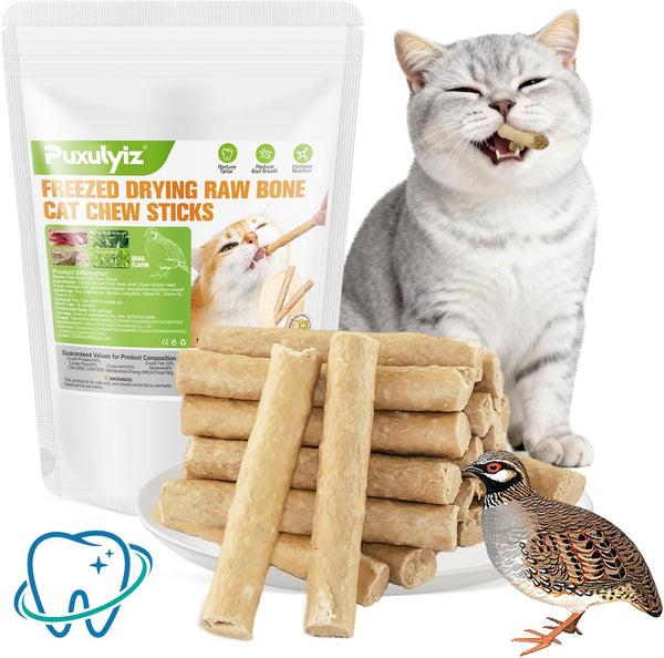 Freezed Dried Cat Chew Sticks, Cat Dental Treats for Freshens Breath and Controls Tartar, Feline Teething Sticks10