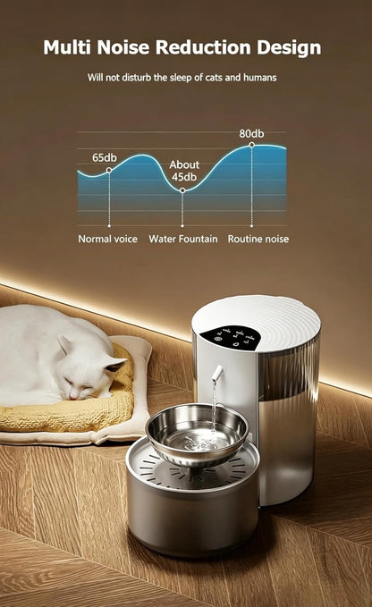 Filterless Cat Water Fountain, 3.5L/118Oz Wastewater Separation No Filter | Stainless Steel Bowl, Quiet ,Pet Water Fountain for Cats & Dogs Dispenser, Wireless Automatic Water Fountains7