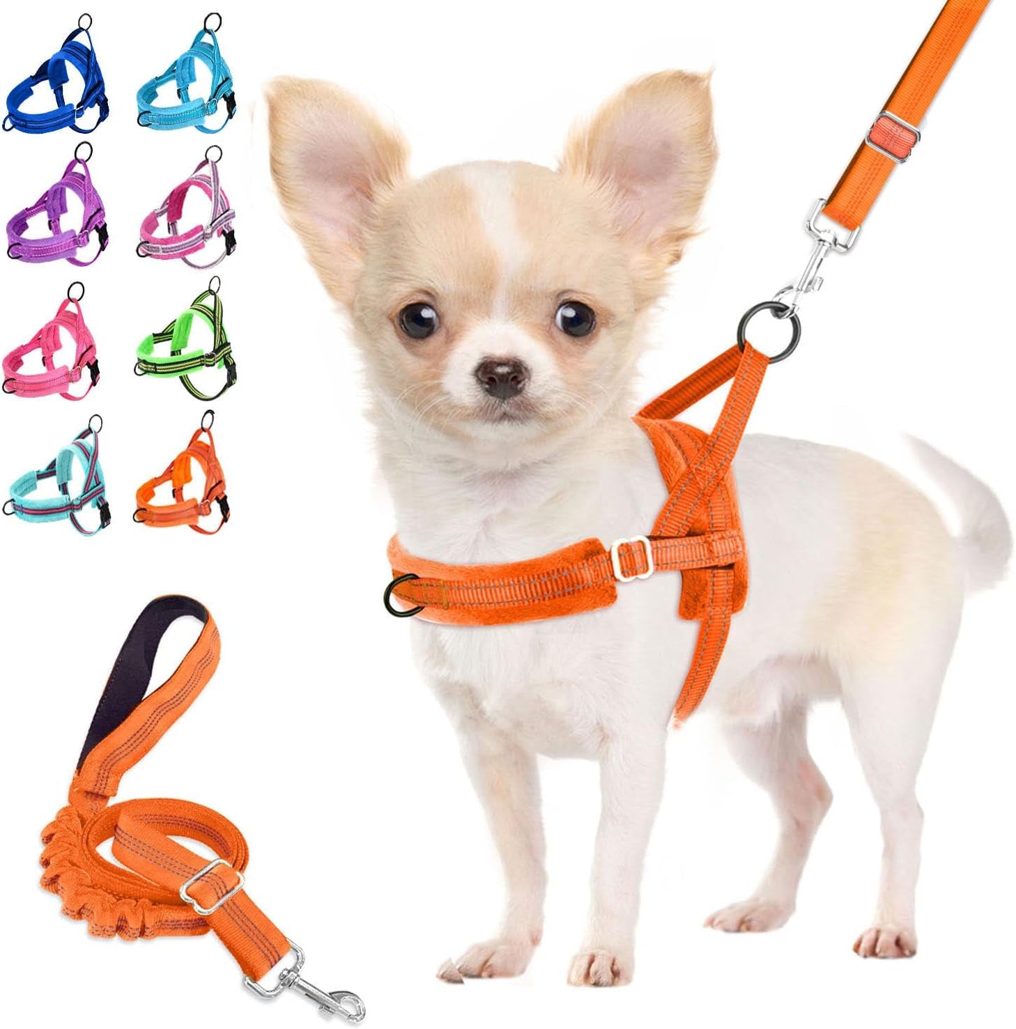 lukovee-no-pull-dog-harness-and-leash-set-soft-padded-small-dog-harness-neck-chest-adjustable-reflective-vest-puppy-harness-with-4ft-lightweight-anti-twist-dog-leash-for-small-dogs-xs-blue