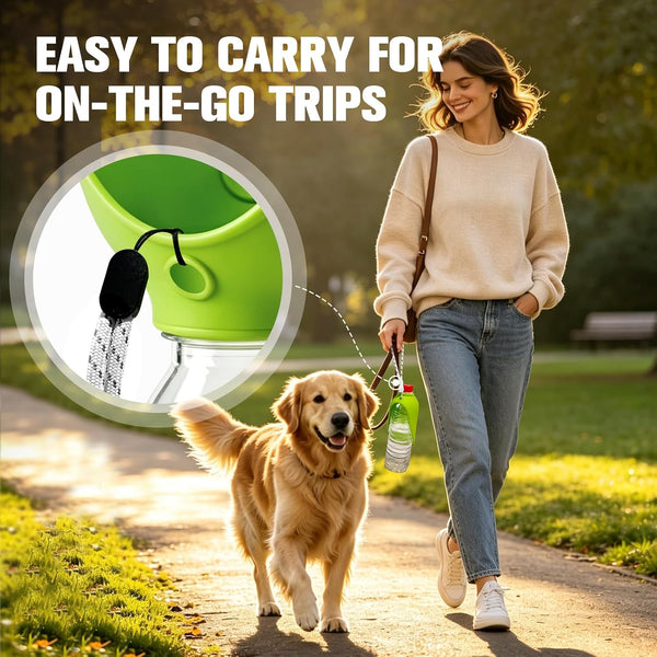 2Pcs Portable Dog Water Bottle Attachment, Slip-On Pet Water Bowl for Walks | Silicone Dog Drink Dispenser, Fits Openings 26Mm+ Water Bottles, Ideal for Daily Hiking & Travel, Quick Rinse & Easy Setup6