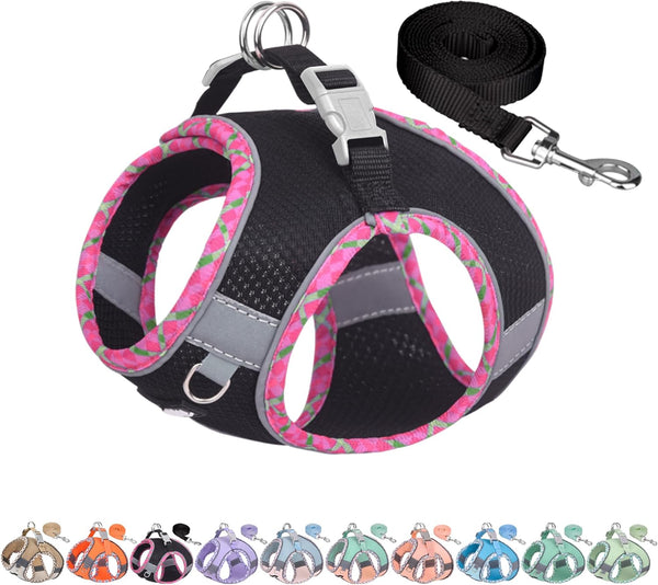 AIITLE Tiny Dog Harness - Lightweight Mesh Step-In Vest for Puppy, Reflective & Escape-Proof Design with High-Stick Magic Tape - Indoor/Outdoor Use for Chihuahua, Maltese, Shih Tzu(Brown-Beige, XXXS)17