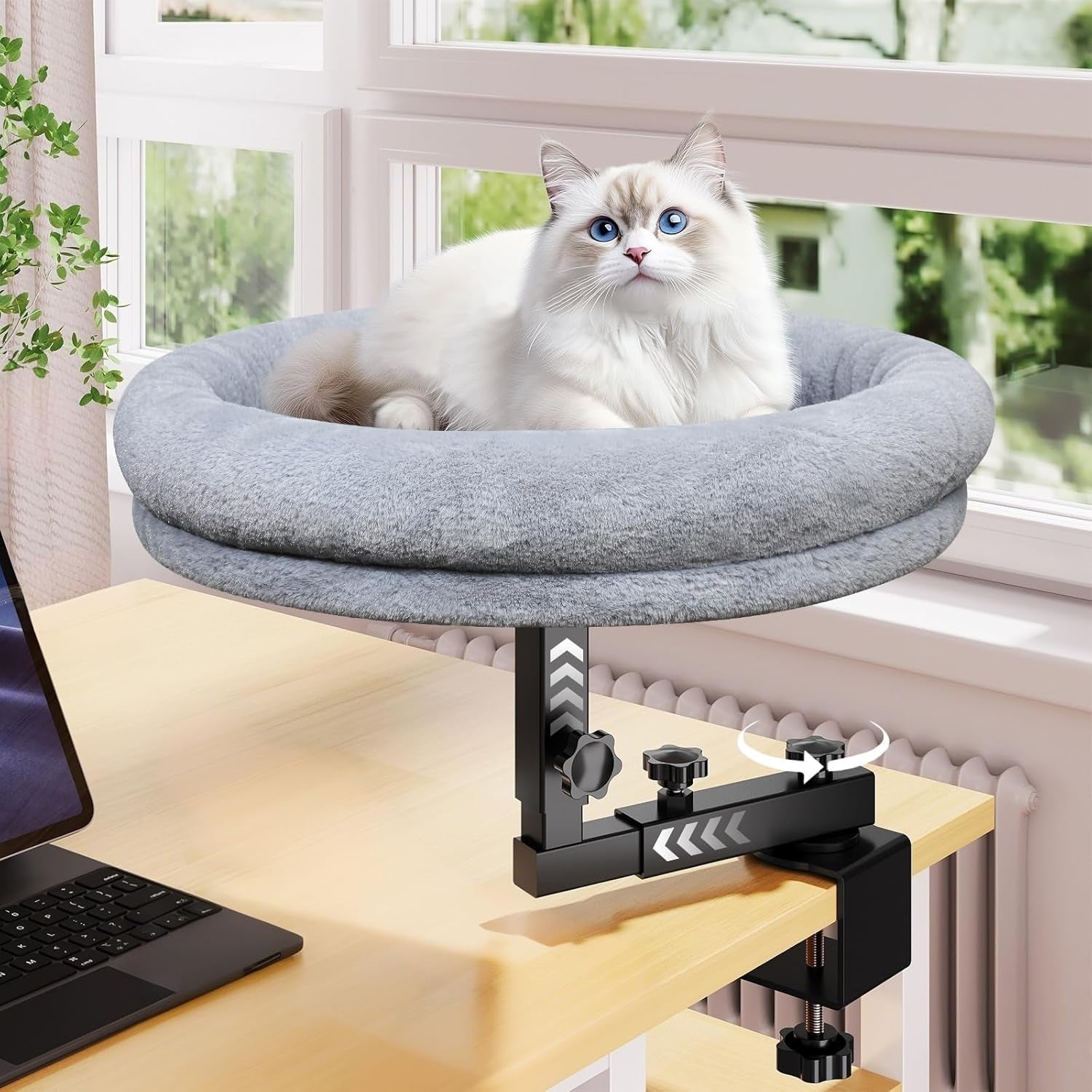desk-cat-bed-18-cat-bed-for-desk-360-rotating-dark-gray-cat-bed-desk-with-plush-cushion-reinforced-frame-and-adjustable-position-for-home-or-office-desks