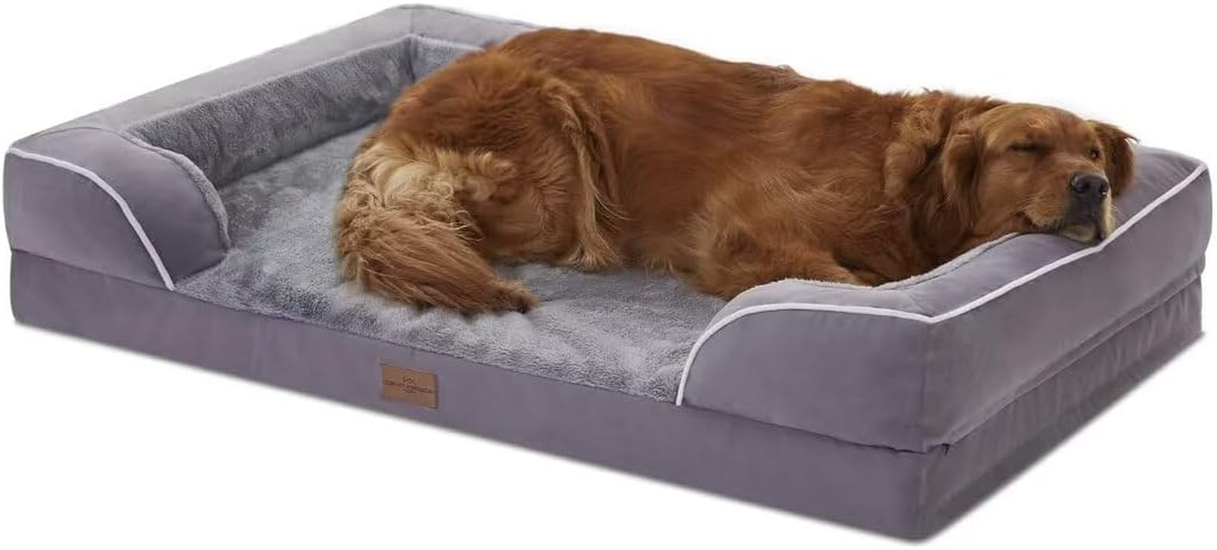 comfort-expression-orthopedic-dog-bed-for-extra-large-dogs-with-bolster-waterproof-dog-couch-bed-with-washable-cover-non-slip-bottom-supportive-egg-crate-foam-xl-pet-bed-42x30-inch