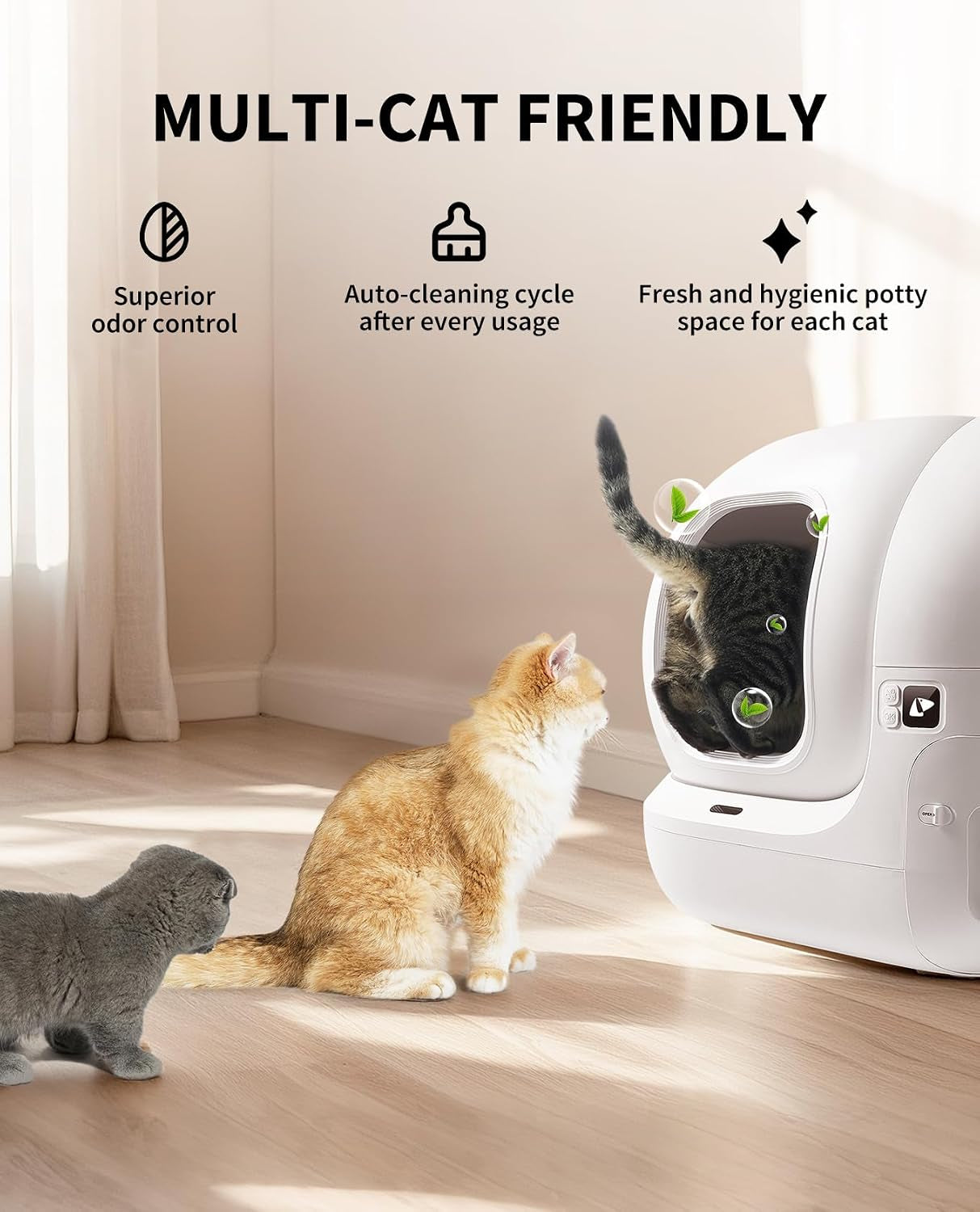 petkit-puramax-2-automatic-self-cleaning-cat-litter-box-app-control-automatic-litter-box-with-safety-sensors-odor-free-anti-leakage-basic-bundle-includes-trash-bags-2-4g-wifi-low-entrance