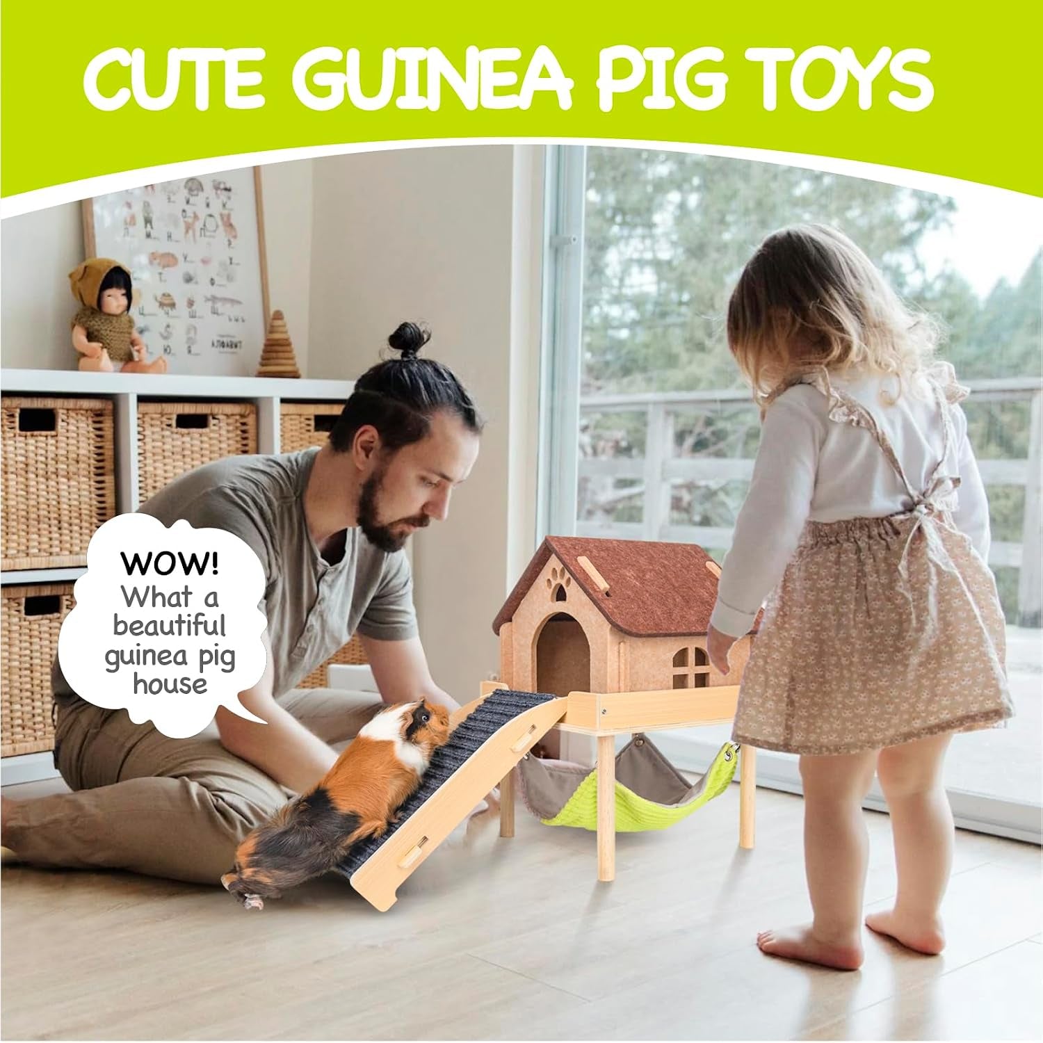 besnew-3-in-1-enlarged-guinea-pig-hammock-wooden-guinea-pig-hideout-with-house-platform-stairs-small-animal-toys-for-hiding-sleeping-activities