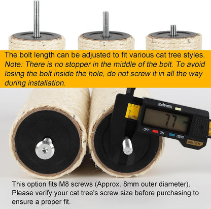 6.8Cm 2.7In Diameter Cat Tree Scratching Post Replacement Sisal (2Posts*30Cm/11.81In, M8)5