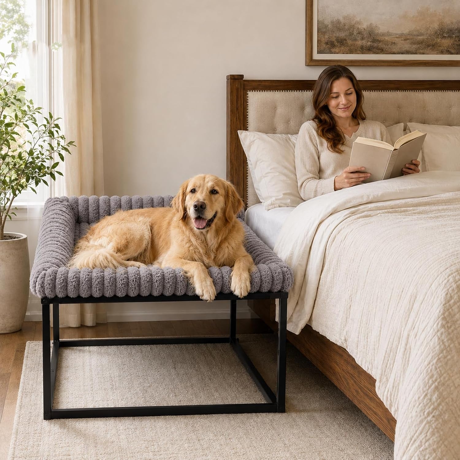 adjustable-bedside-dog-bed-for-medium-dogs-elevated-co-sleeper-dog-bed-with-reinforced-metal-frame-thick-supportive-cushion-mattress-washable-cover-dog-bedside-sleeper-for-dogs-cats