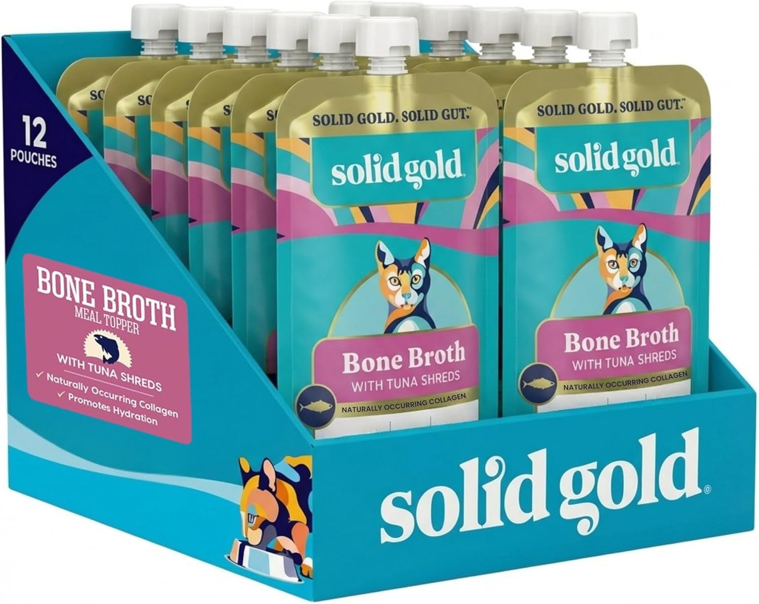 solid-gold-bone-broth-cat-food-topper-limited-ingredient-lickable-cat-broth-pouches-w-salmon-protein-shreds-collagen-for-hydration-gut-support-easy-to-serve-gravy-for-cats-meal-topper-12ct