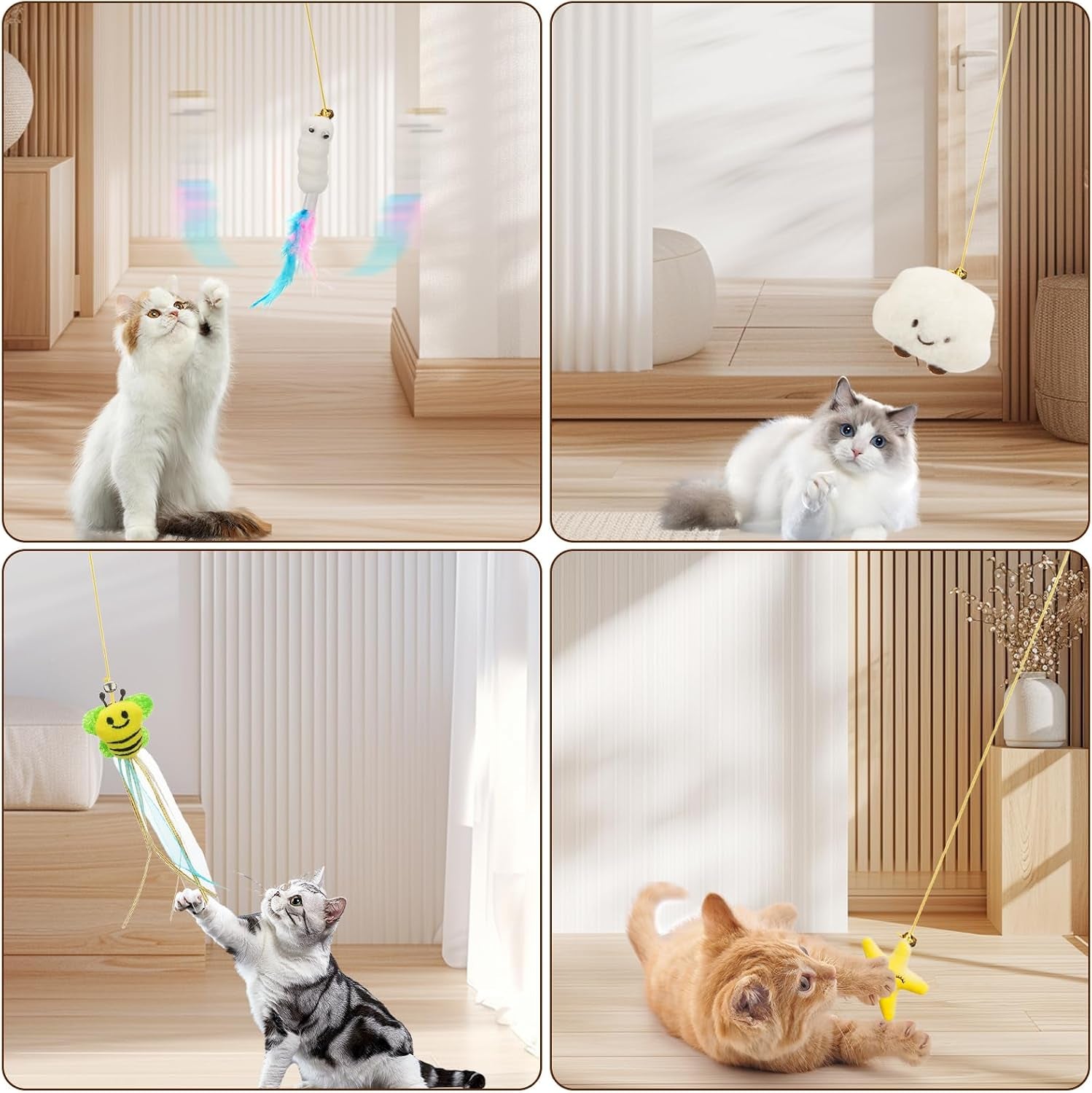 jiaron-6-pcs-interactive-cat-feather-toys-indoor-hanging-retractable-cat-toy-self-play-toys-make-fun-excecise