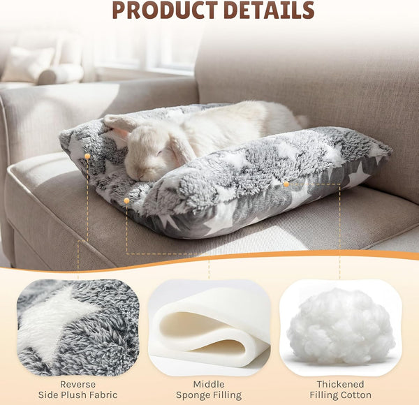 16.5 X 18In Washable Soft Rabbit Bed, Thickened and Softer Bunny Bed, Double-Sided Plush Rabbit Beds,Bed for Bunny,Bunny Beds for Rabbits Indoor5