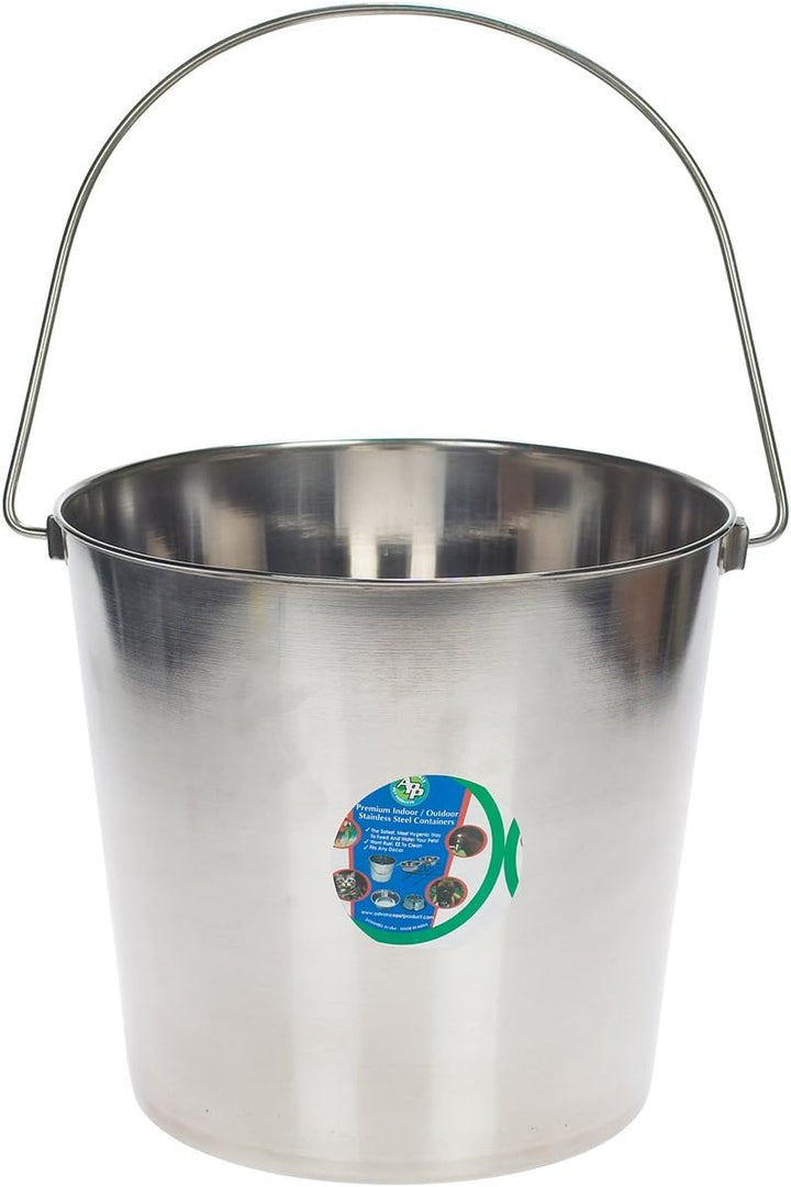 Advance Pet 16 Qt (4 Gal) Stainless Steel Bucket – Heavy Duty, Rust Resistant, Dishwasher Safe for Dogs, Livestock & Kennels+2