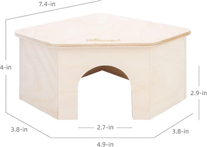 Niteangel Birch Chamber-Maze Hamster Hideout - Small Pets Woodland House Habitats Decor for Hamster Mice Gerbils Mouse5