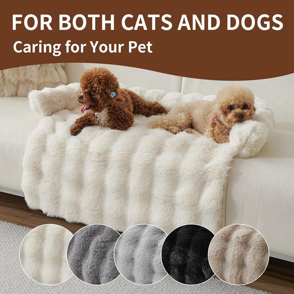 Dog Couch Bed for Dogs & Cats (29.5"X29.5"), Washable Plush Dog Bed for Couch with Bolster, Non-Slip Bottom, Furniture Protector for Sofa, Bed & Car Seat2