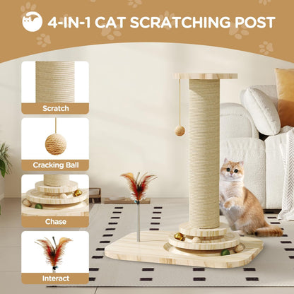 Cat Scratching Post, Small Scratching Post with Vertical Scratcher and Tracking Interactive Ball for Kittens5