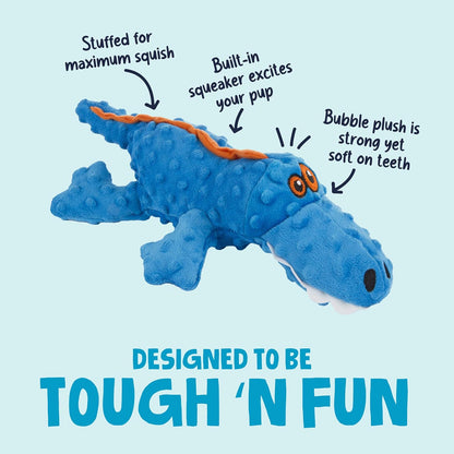 Godog Gators Squeaky Plush Dog Toy with Chew Guard Technology, Durable Fabric & Squeaker for Active Play, Blue, Large2