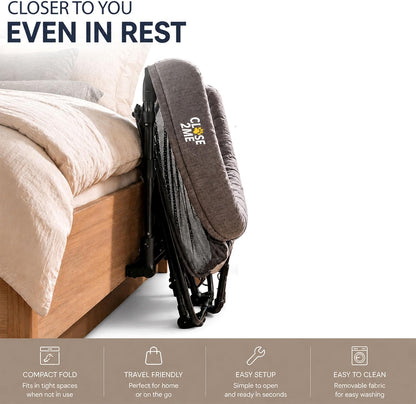 Englacha Close2Me Elevated Pet Bed - Bedside Mattress for Cats and Small Dogs - Comfortable, Cozy Design with Tool-Free Installation - Foldable for Easy Transport, Carry Bag Included4