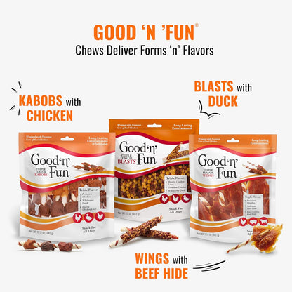 GOOD 'N' FUN Triple Flavor Colossal Kabobs, Treat Your Extra-Large Dog to Long-Lasting Rawhide Chews, 3 Count9