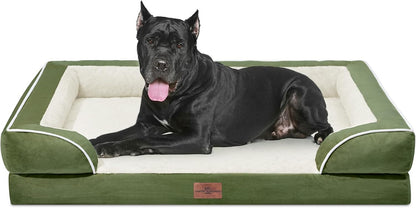 Comfort Expression Orthopedic Dog Bed for Extra Large Dogs with Bolster | Waterproof Dog Couch Bed with Washable Cover & Non-Slip Bottom, Supportive Egg Crate Foam XL Pet Bed, 42X30 Inch76