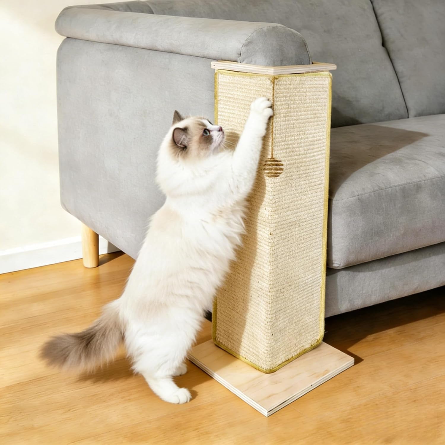 28-8-tall-couch-corner-cat-scratcher-sisal-scratching-pad-with-toy-ball-for-sofa-stylish-modern-furniture-protector-easy-assembly-cat-scratching-post