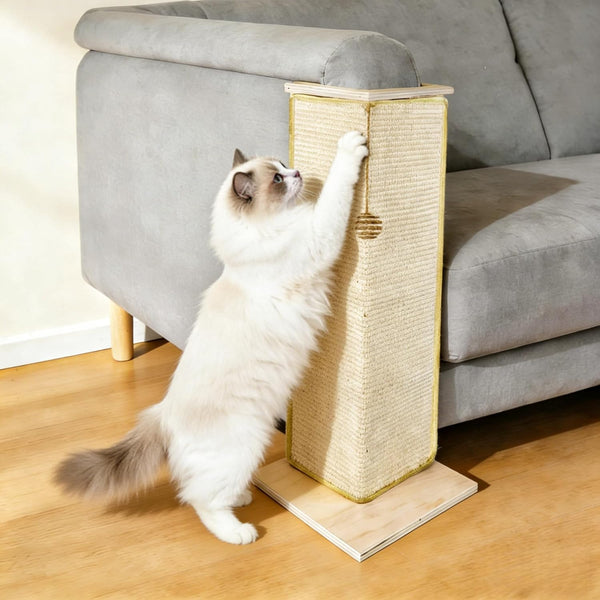 28.8" Tall Couch Corner Cat Scratcher, Sisal Scratching Pad with Toy Ball for Sofa, Stylish Modern Furniture Protector, Easy Assembly Cat Scratching Post8