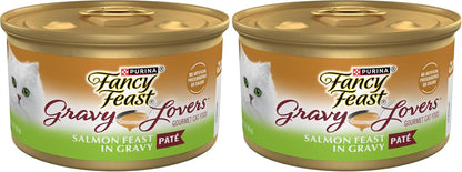 Purina Fancy Feast Gravy Lovers Salmon Feast Pate in Wet Cat Food Gravy - (Pack of 24) 3 Oz. Cans10