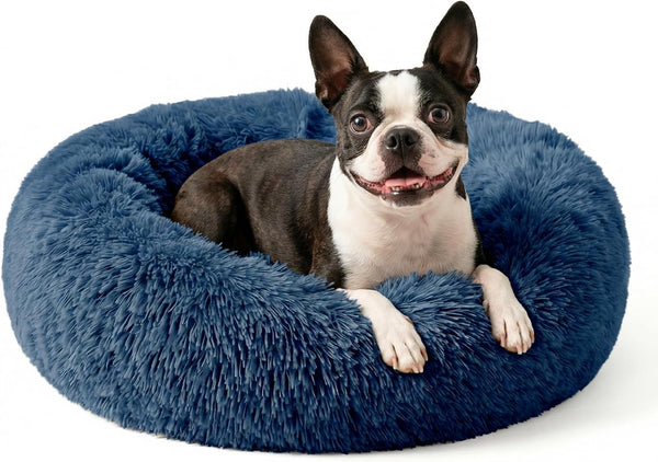 Small Calming Dogs Bed for Small Dogs Anti-Anxiety Machine Washable Fluffy Luxury Anti-Slip Waterproof Mute Base Warming Cozy Soft Pet Puppy round Bed40