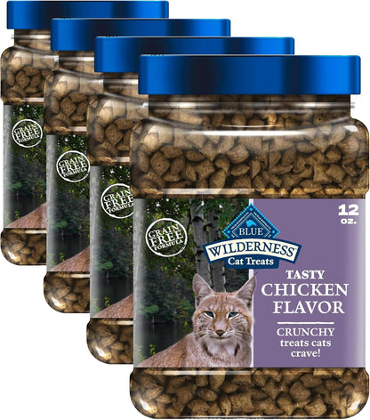 Blue Buffalo Wilderness Tasty Chicken Crunchy Cat Treats, Grain-Free Cat Treats, Real Chicken, Natural Ingredients, Enhanced with Vitamins, Minerals & Other Nutrients, Great for Training, Tub 12 Oz.16