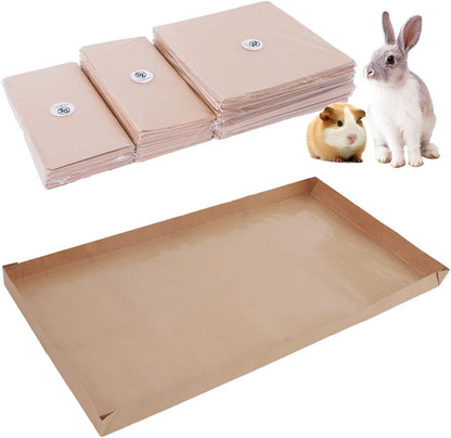 Disposable Guinea Pig Cage Liners, 48" X24 Large Liner Bag for Guinea Pig Cage Bottom, Water-Resistant Kraft Paper (4Pack)1