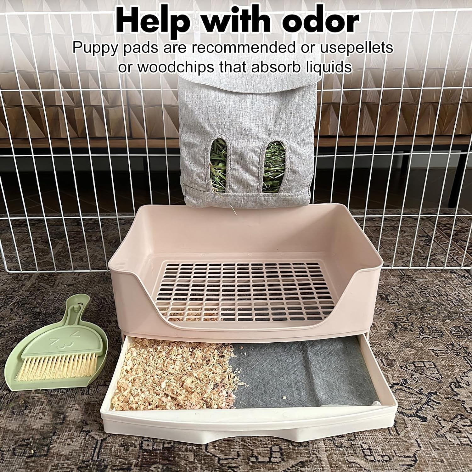 large-rabbit-litter-box-bunny-litter-box-potty-training-for-rabbits-litter-pan-with-drawer-rabbit-bedding-toilet-for-adult-guinea-pig-ferret-bunny-and-other-animals-brown