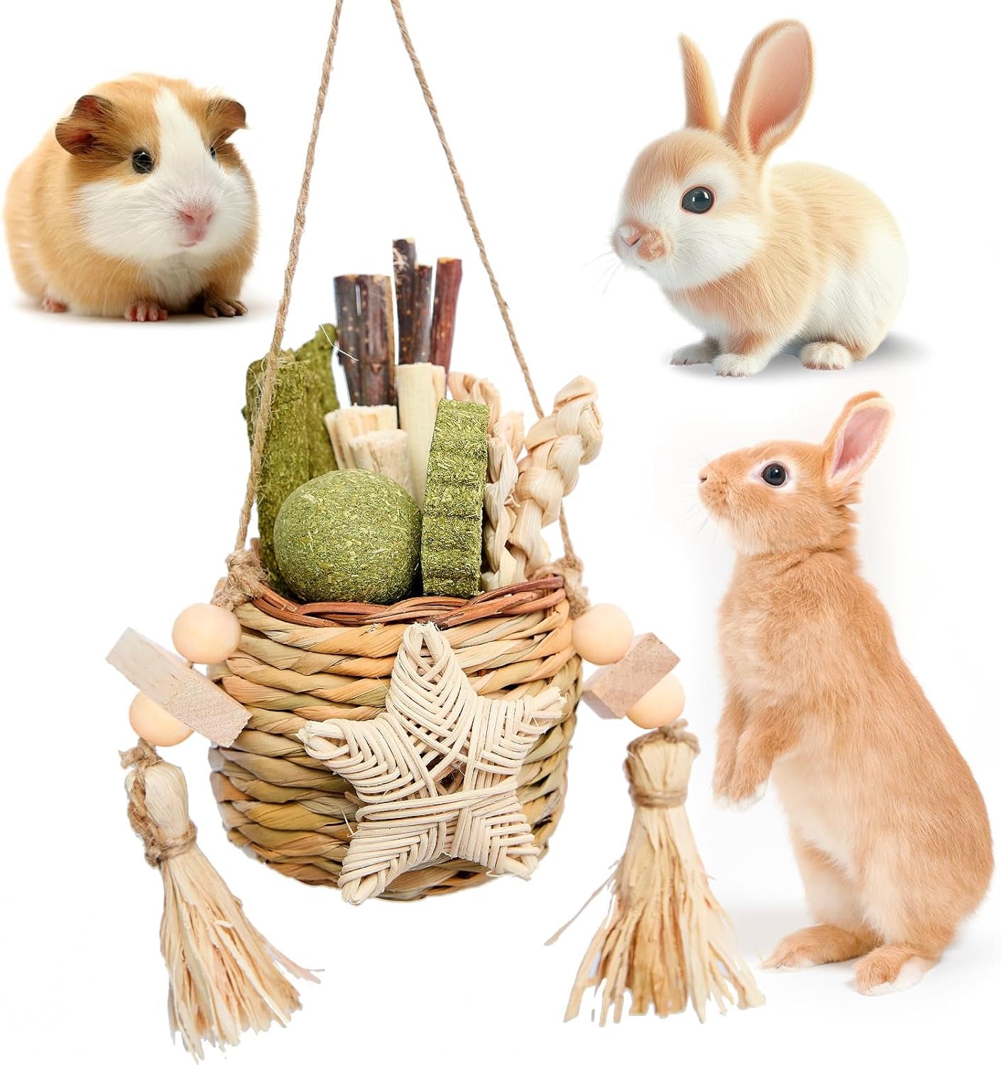 jorewood-rabbit-chew-toys-natural-hanging-basket-with-sweet-bamboo-timothy-hay-peach-sticks-for-bunny-chinchillas-guinea-pigs-hamsters-rats-teeth-grinding