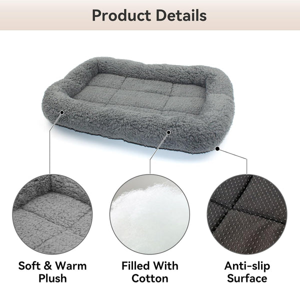 Small Cat Bed Mat Plush Pet Cushion, 15" X 10" Cat Pad with Pillow around for Indoor Pets, Puppy Curl Sleep Self Warming Mat for Crate Carrier/Outdoor Pet Houses, Non-Slip Bottom, Small4