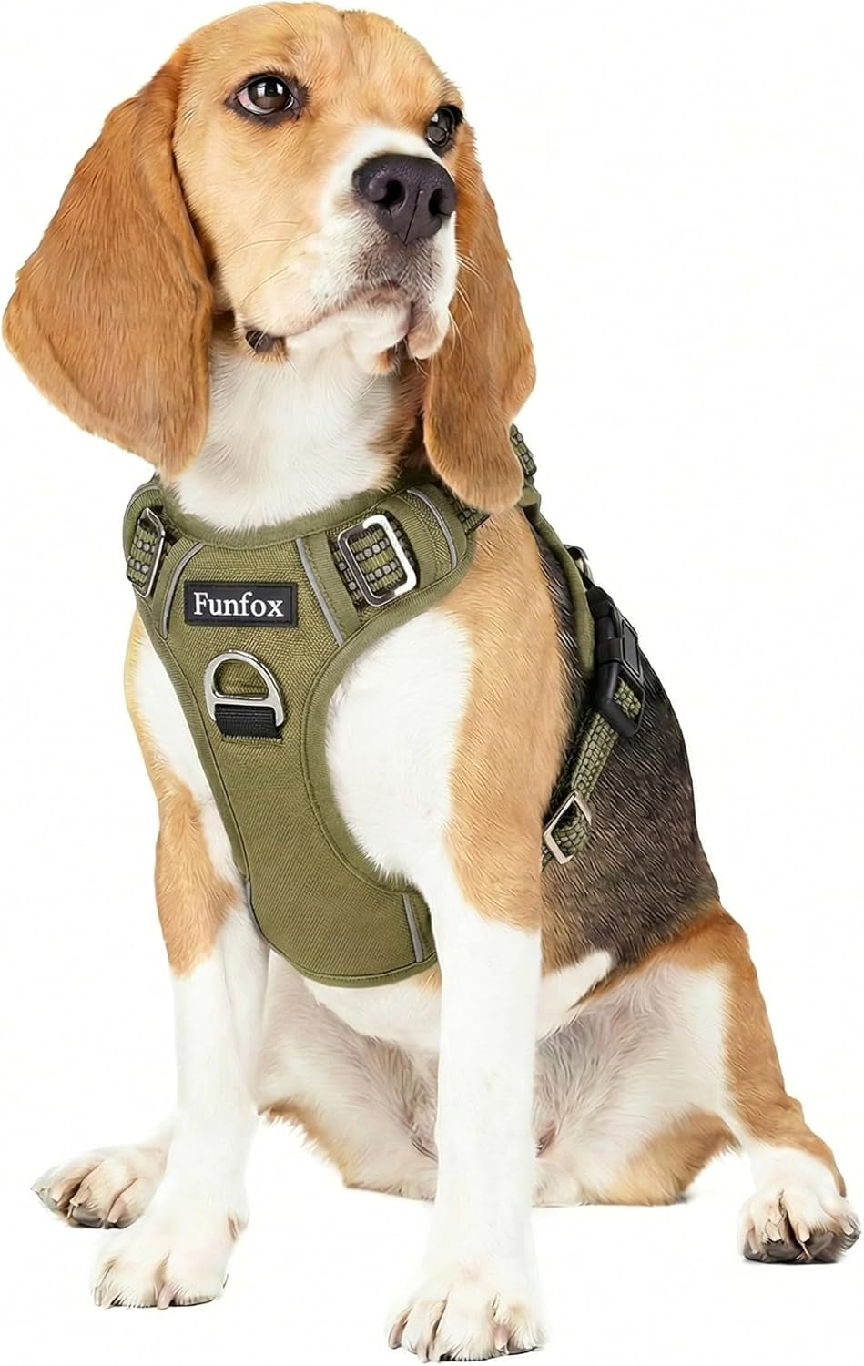 funfox-dog-harness-medium-sized-dog-vertical-handle-easy-control-no-pull-pet-vest-adjustable-with-2-leash-clips-soft-material-reflective-safe-night-walking-for-small-medium-large-breed-black-m