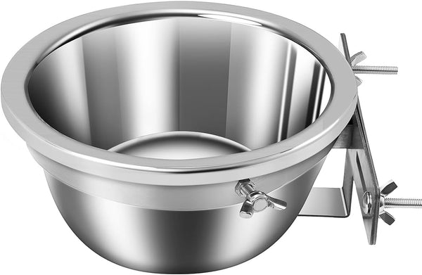 Dog Crate Water Bowl No Spill, Stainless Steel Hanging Large Dog Crate Water Bowls with Metal L-Shaped Feeder for Kennel, S(1100Ml/37Oz)4