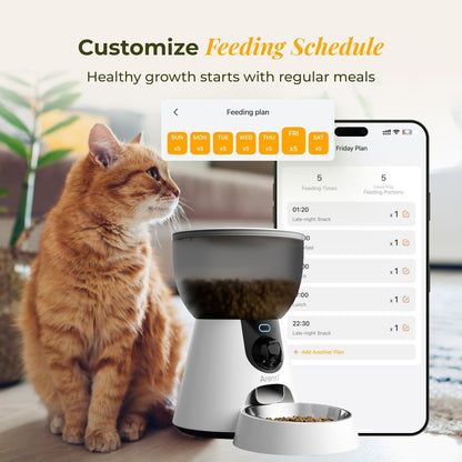 ARENTI Smart Automatic Cat Feeder and Water Fountain, 4L Pet Feeder Cat Food Dispenser with Camera, Dual Power, App Control, Live View & Night Vision, Meal Call, Hygienic Water Flow, Desiccant Bag2