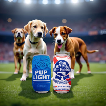 Nestpark Pup Light and Pups Blue Rubbin - Parody Beer Dog Toys - Funny Plush Squeaky and Crinkle Dog Toys Dog Gifts for Dog Birthday (2 Pack) (Mix)7
