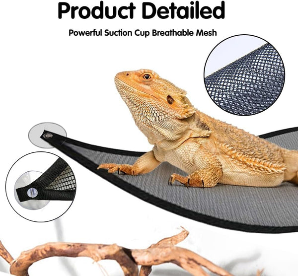 Bearded Dragon Hammock Reptile Hammock for Axolotl,Geckos,Lizards,Breathable Mesh Bearded Dragon Tank Accessories for Snakes,Chameleon,Fish6